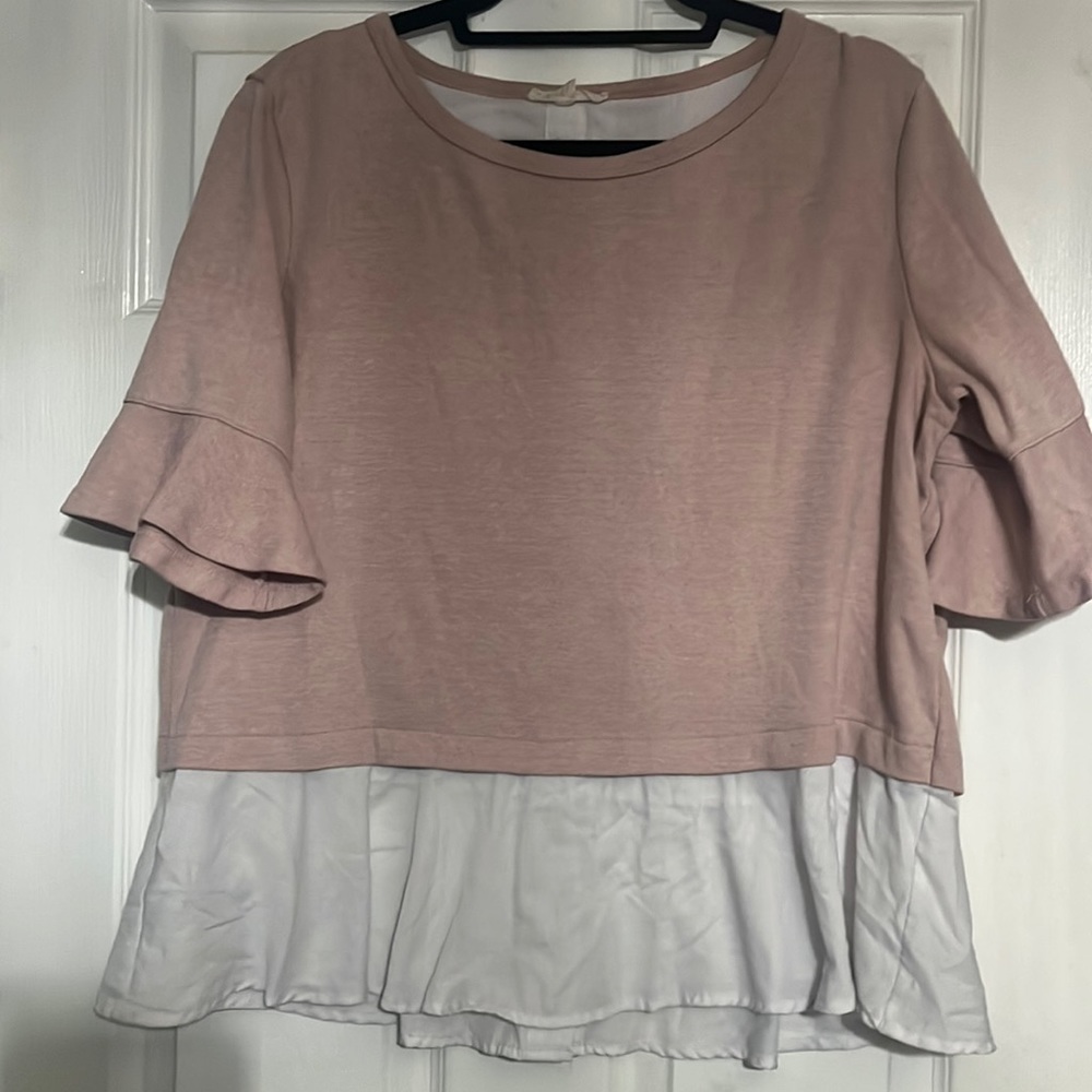 Adorable layer look pink top